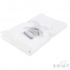 CBP60-W: White Deluxe Personalisation Cellular Cotton Roll Blanket